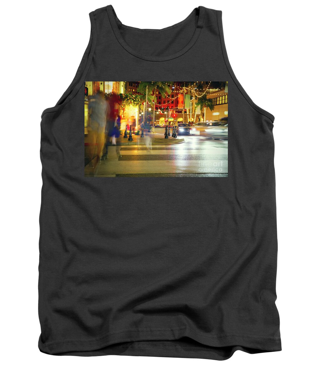 Rodeo Drive Tank Top featuring the photograph Rodeo Drive night life by Stella Levi
