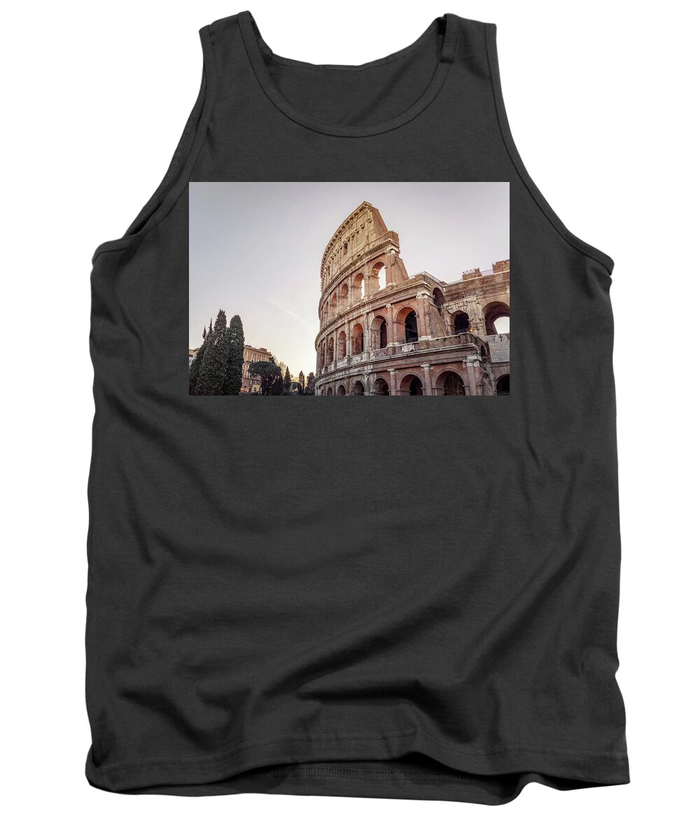 Capital Tank Top featuring the photograph Rome and The Coliseum at sunrise by Benoit Bruchez