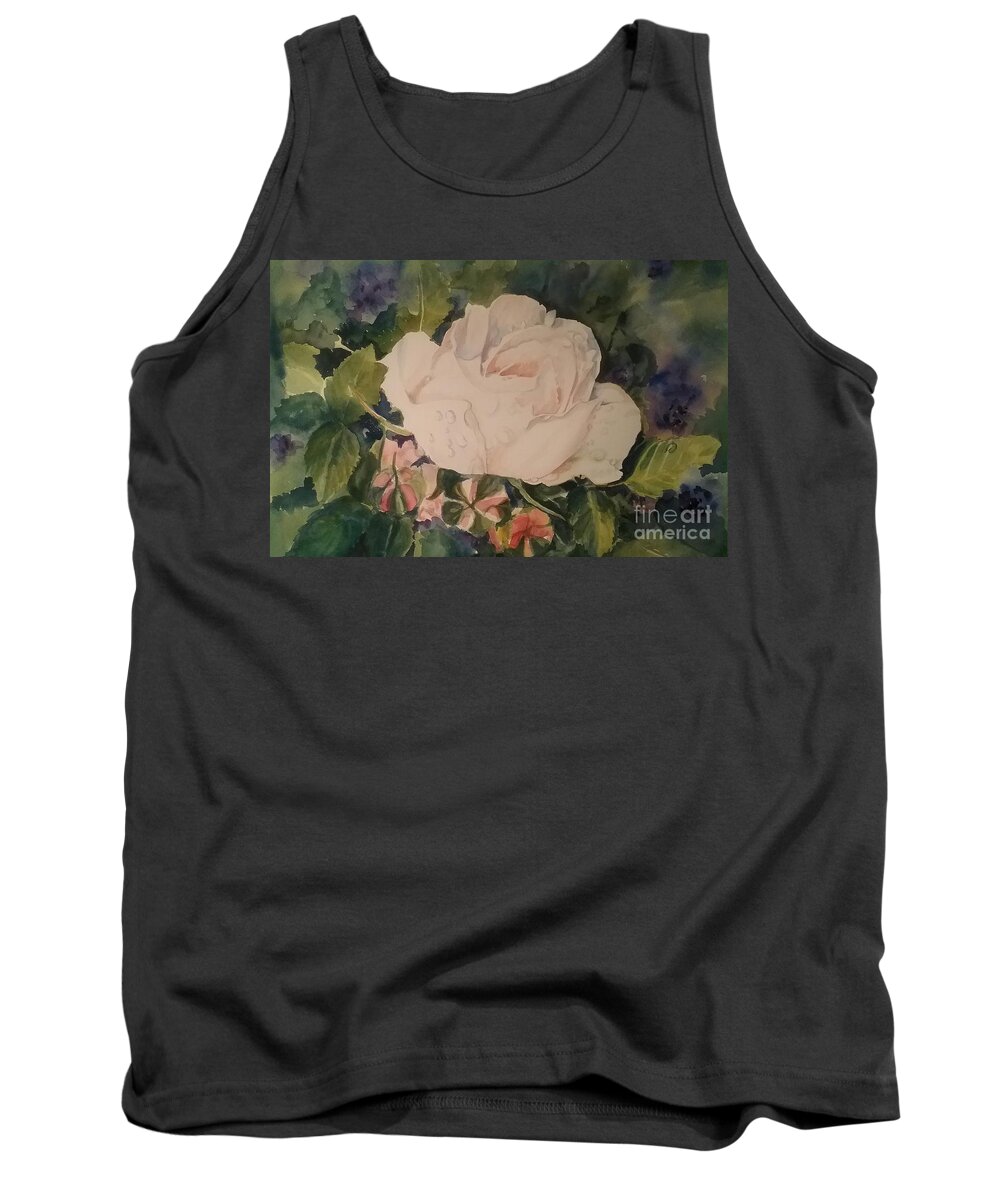 Rose Tank Top featuring the painting Rose buds by Sonia Mocnik