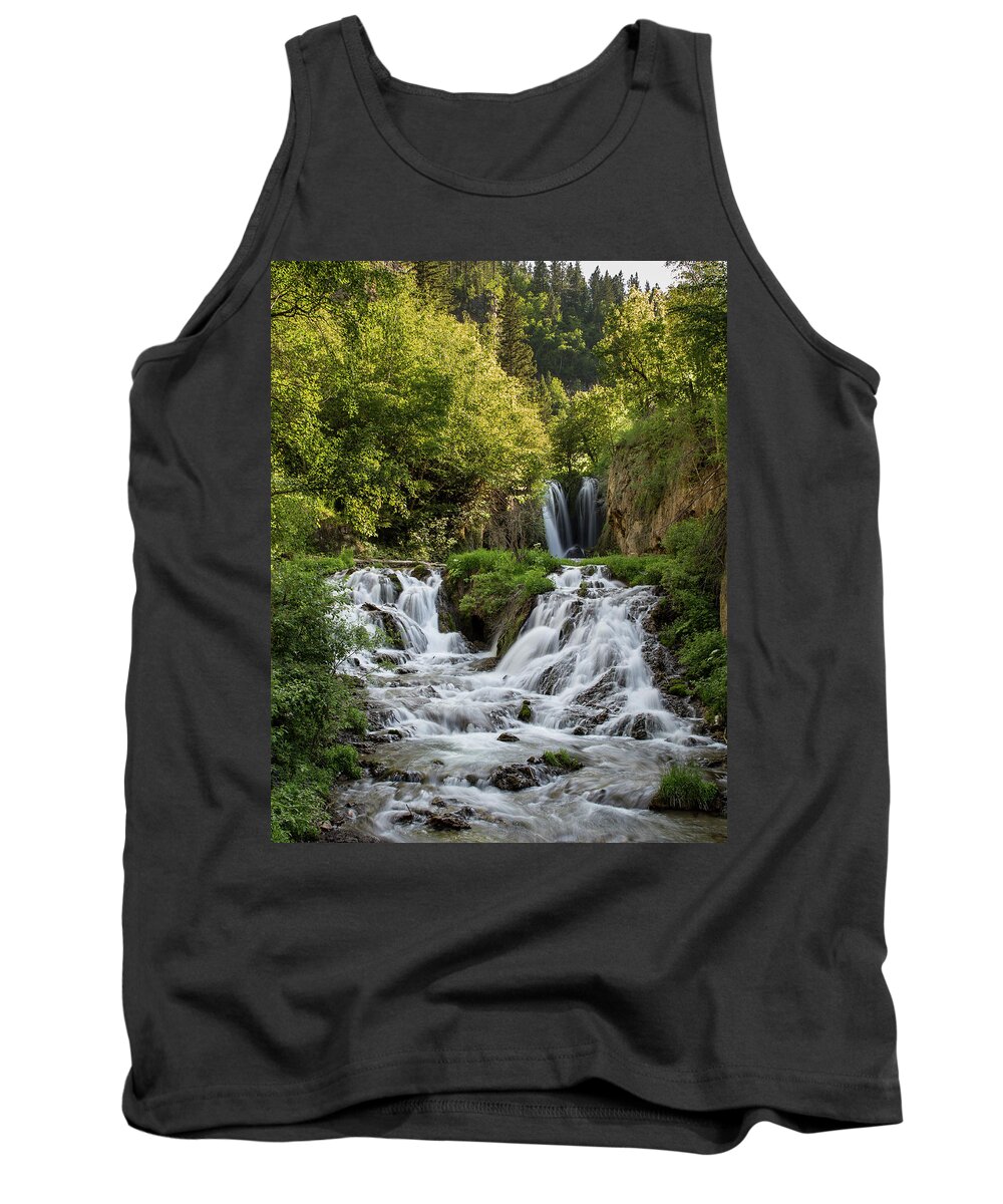Waterfall Tank Top featuring the photograph Roughlock Falls South Dakota by Patti Deters