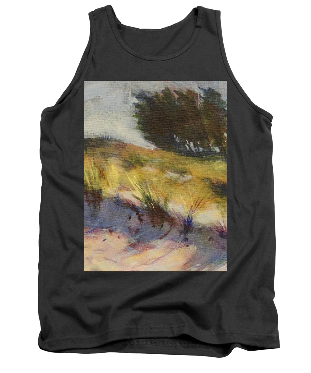 Waltmaes Tank Top featuring the painting Sandy Dune by Walt Maes