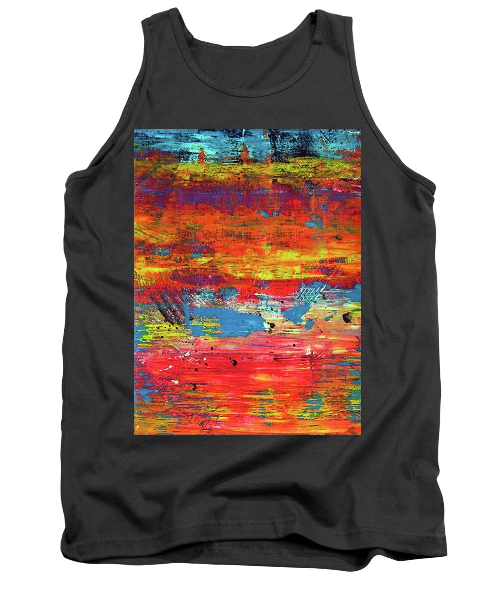 Southwest Art Tank Top featuring the painting Santa Fe Mind by Everette McMahan jr