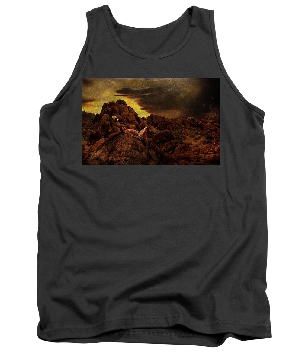 Nude Tank Top featuring the photograph Sarah in the Desert by Mark Gomez