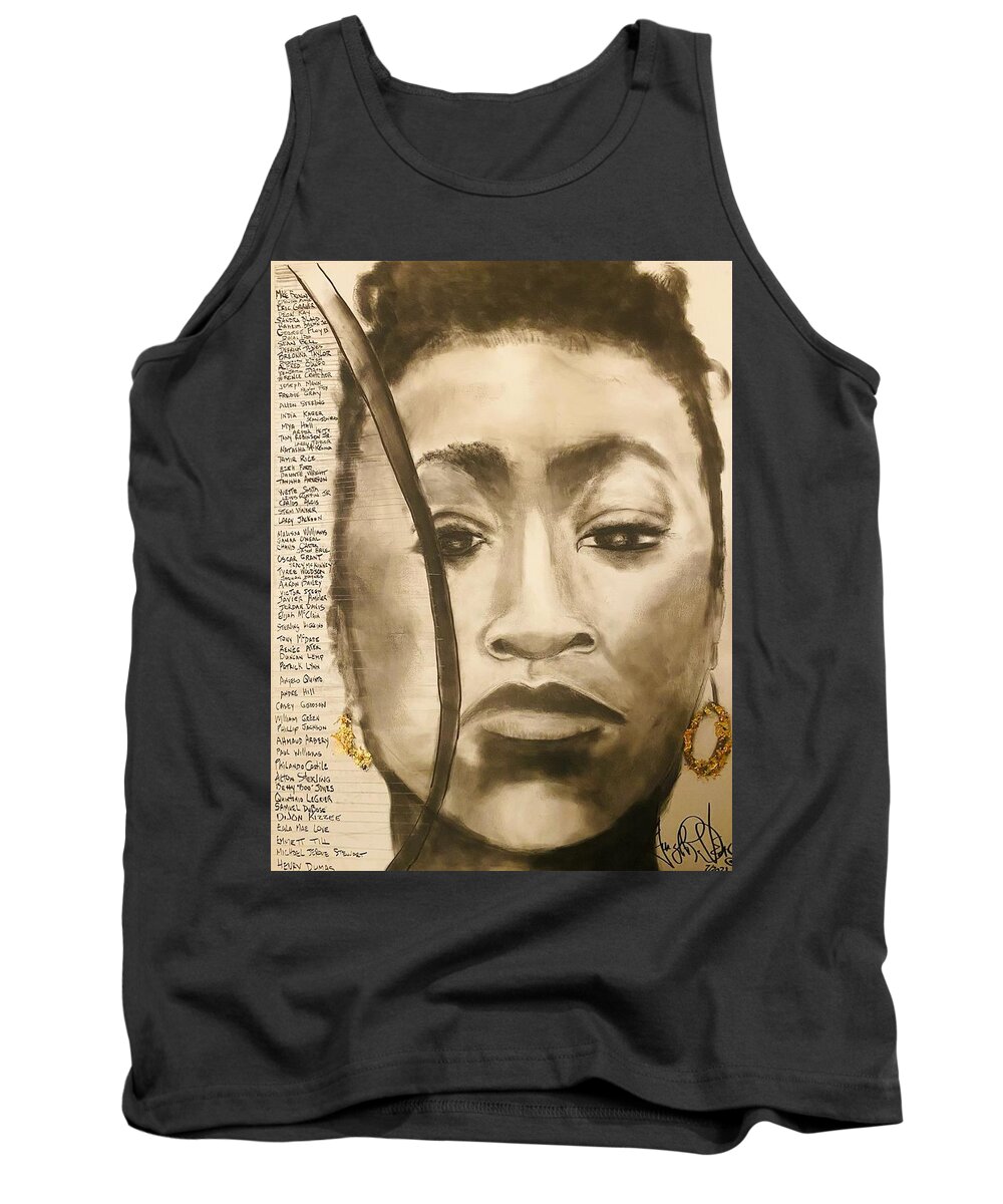  Tank Top featuring the drawing Say their Names by Angie ONeal