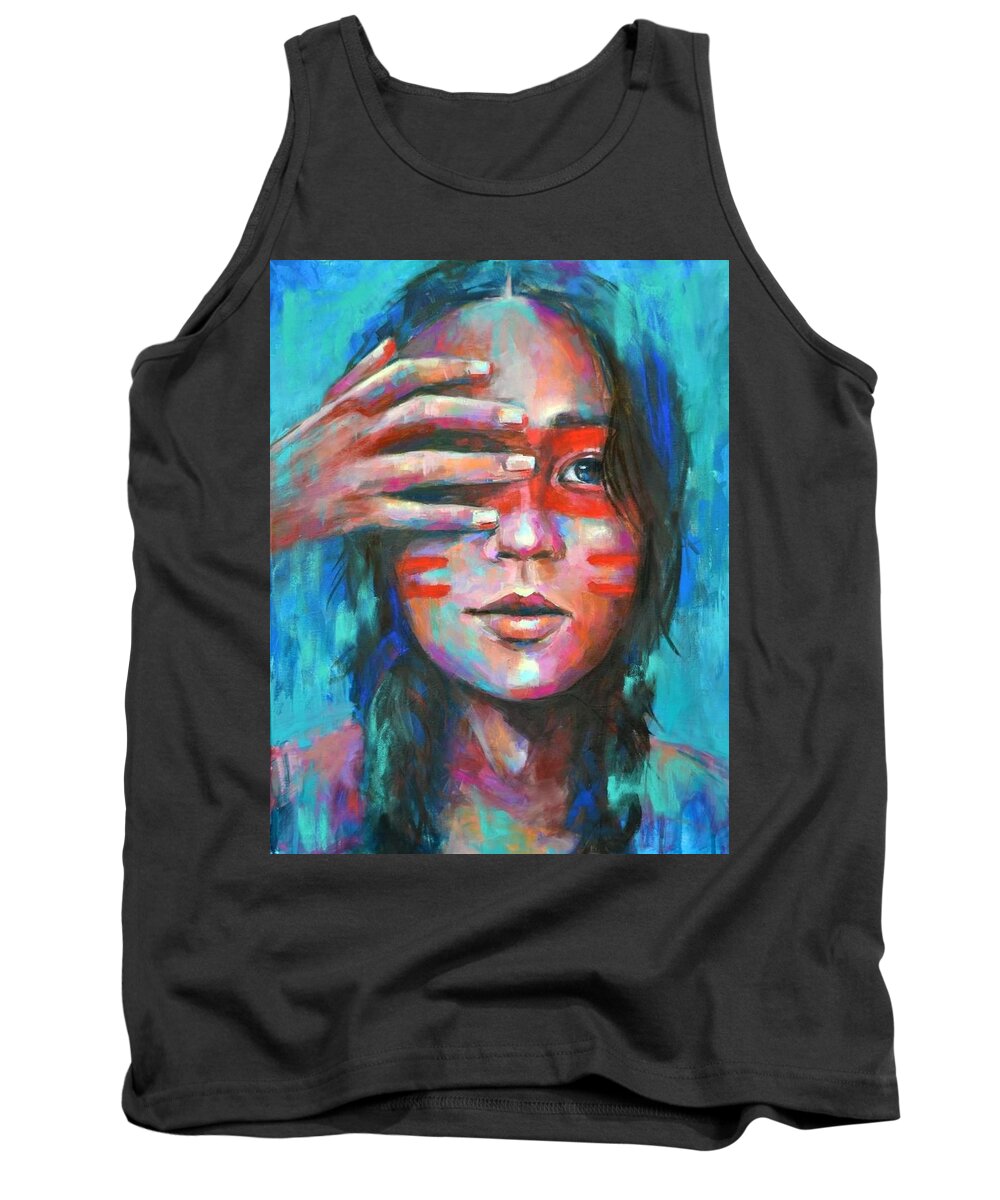  Tank Top featuring the painting See with One Eye, Hear with the other by Luzdy Rivera