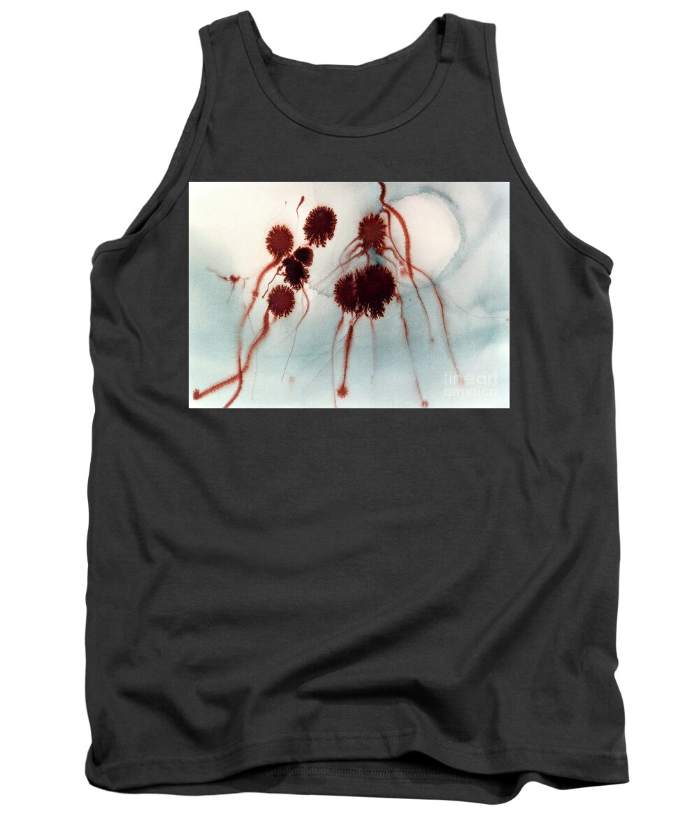 Watercolors Tank Top featuring the painting Seedpods in the Wind by Edie Schneider