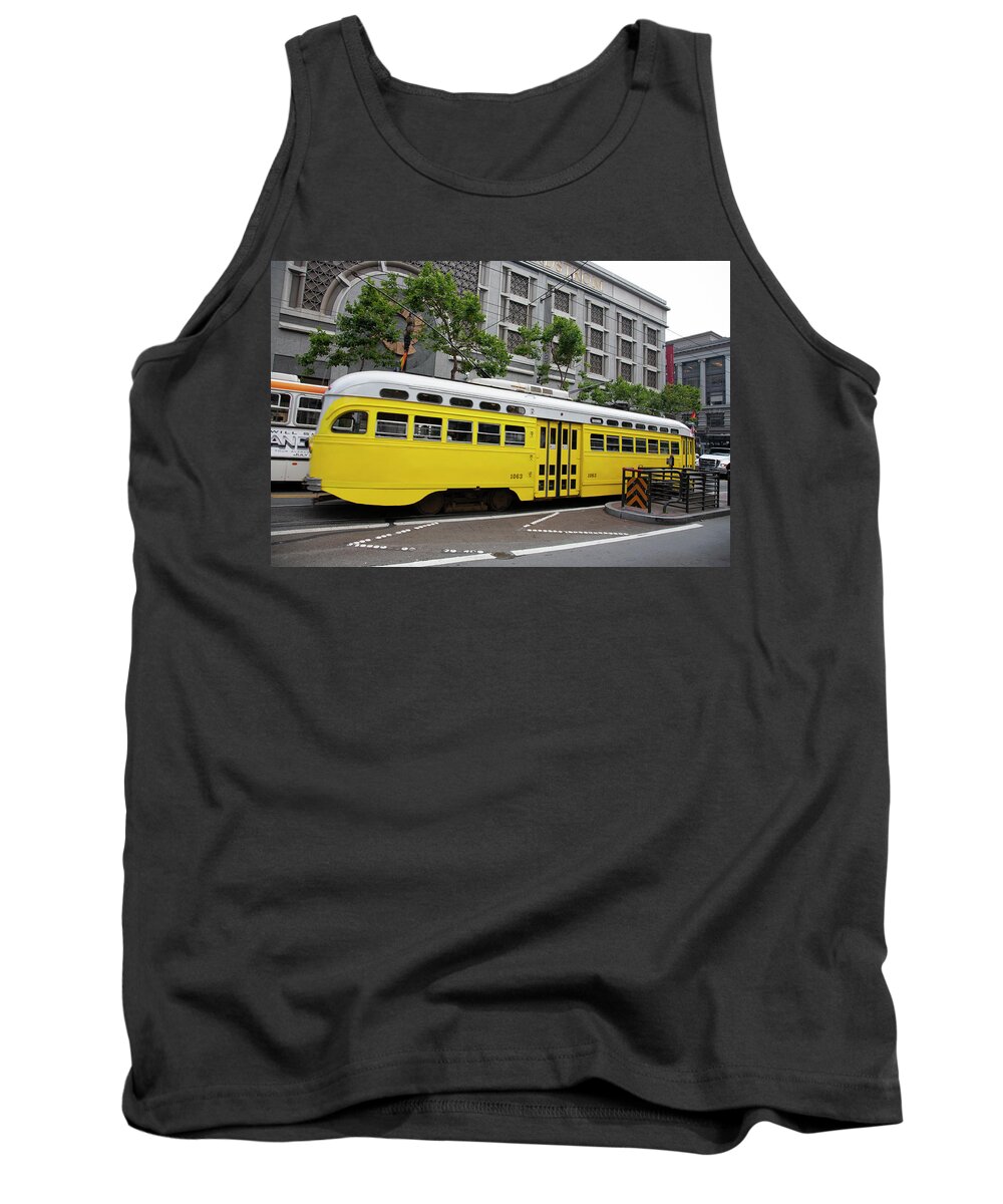 Old Tank Top featuring the photograph SF MUNI old street car by Matthew Bamberg