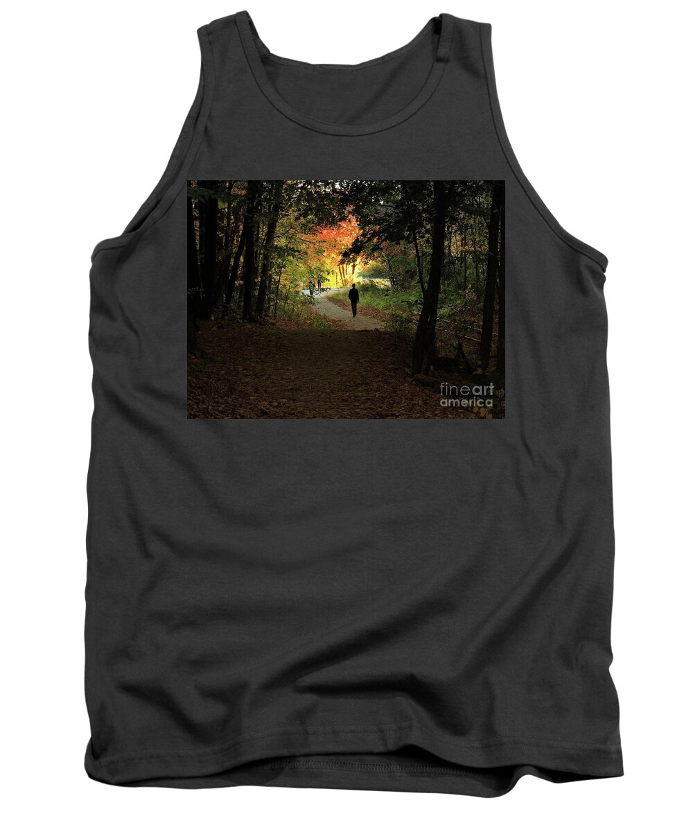 Woods Tank Top featuring the photograph Shadow Man #1 by Marcia Lee Jones