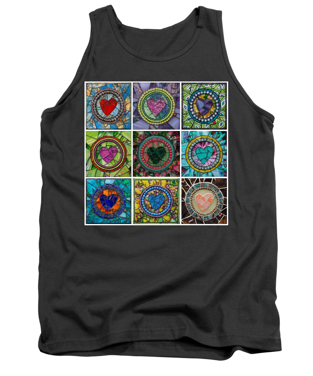 Heart Tank Top featuring the glass art Signature Hearts by Cherie Bosela