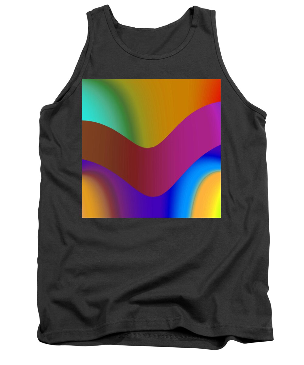 Abstract Art Tank Top featuring the digital art Silky Layers by Ronald Mills