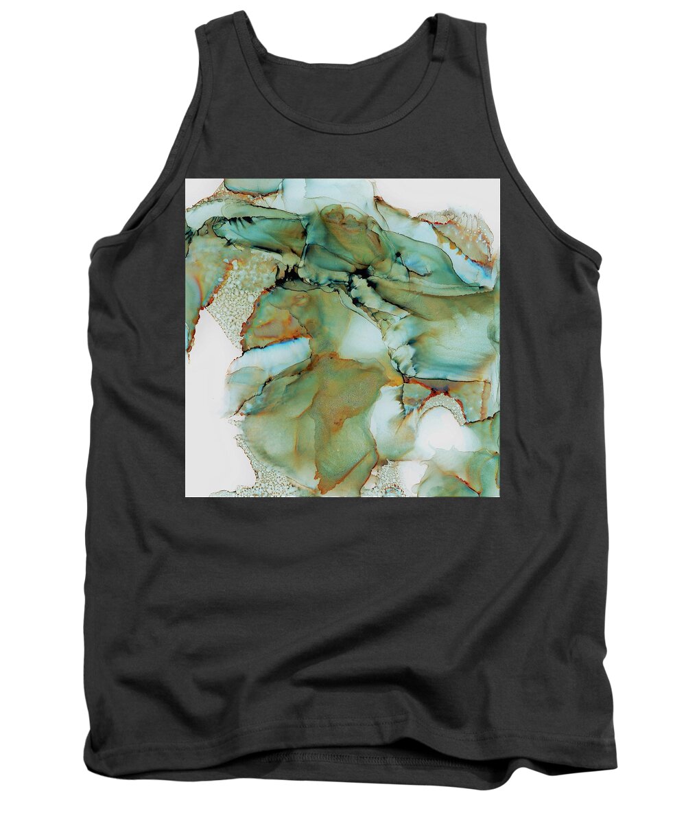 Alcohol Ink Tank Top featuring the painting Skeleton Earth by Angela Marinari