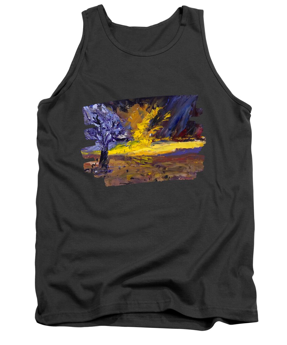 Abstract Tank Top featuring the painting Skyfire by Lisa Marie Smith