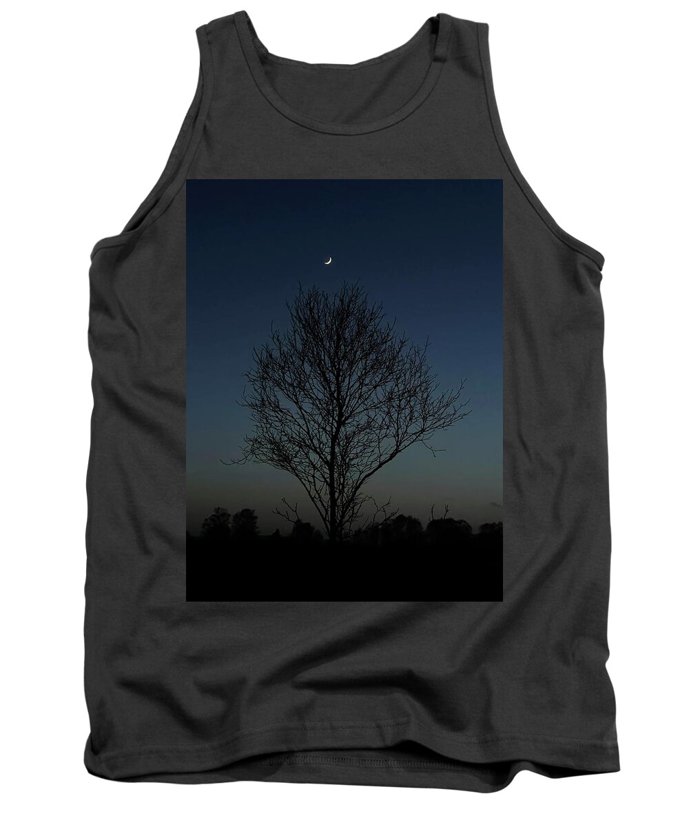 Clooncraff Tank Top featuring the photograph Sliver of a Crescent by Six Months Of Walking