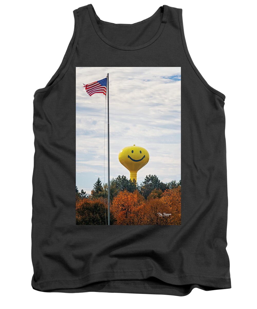 West Branch Smiley Tower Tank Top featuring the photograph Smiley Tower by Peg Runyan