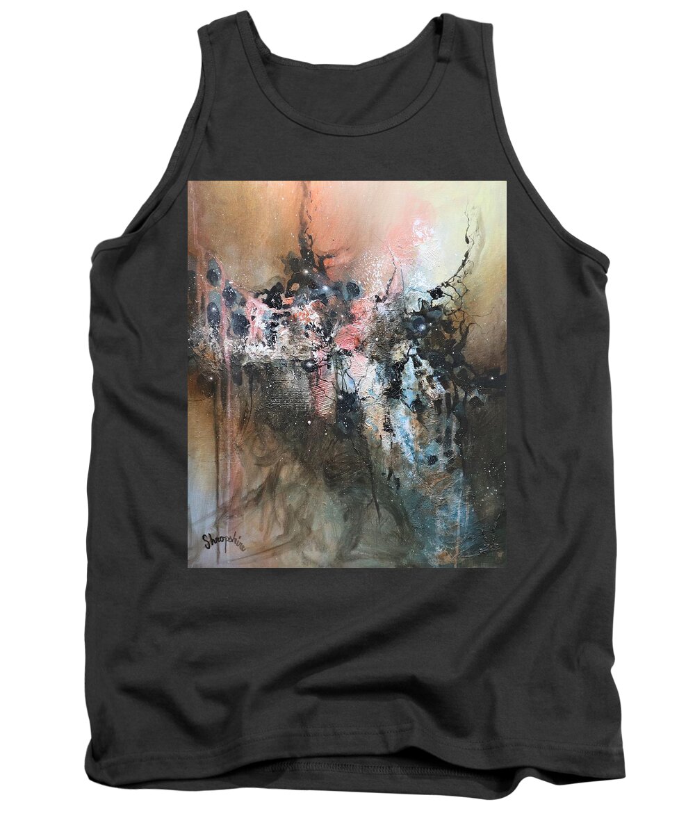 Abstract Tank Top featuring the painting Smoke and Mirrors by Tom Shropshire