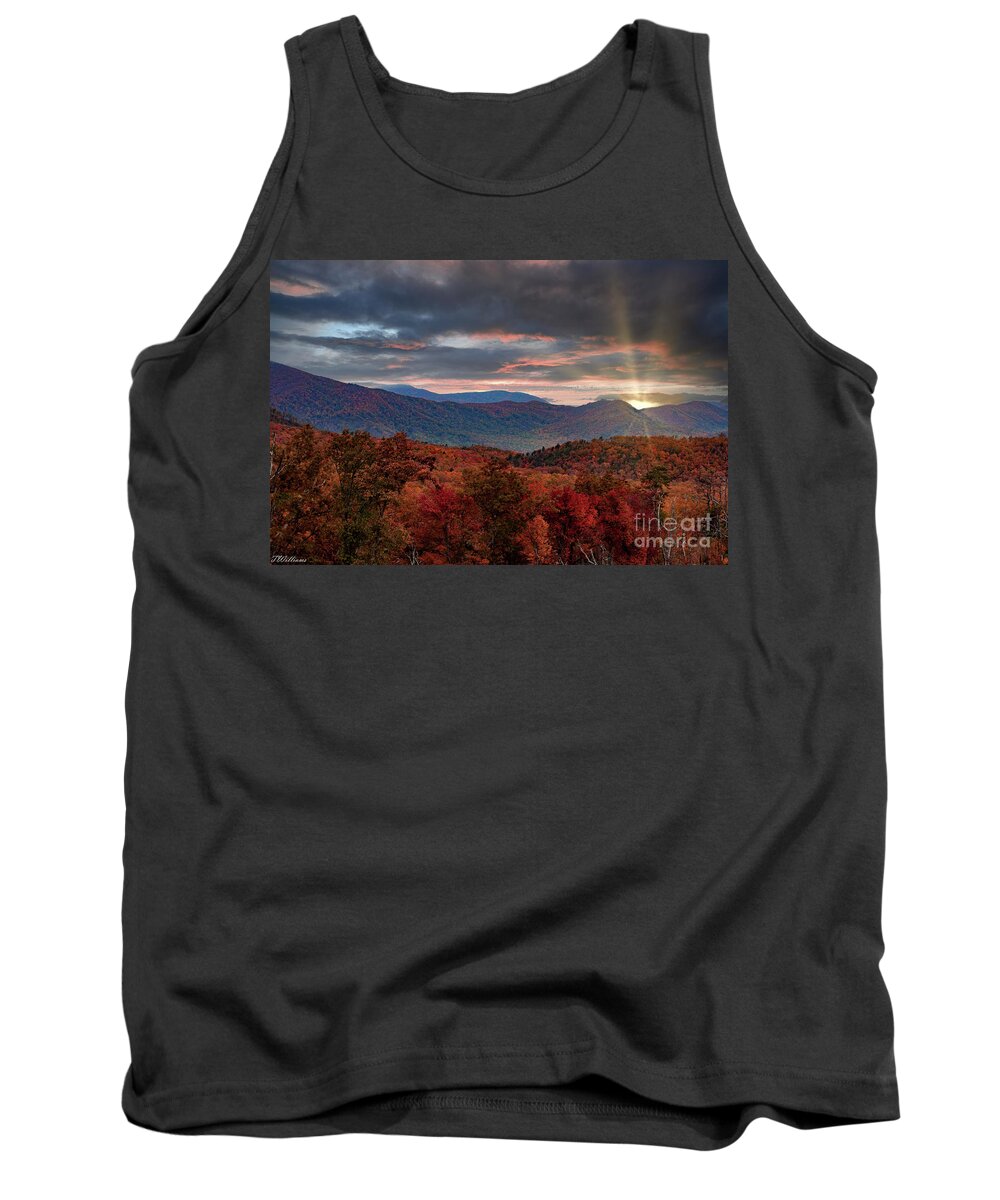 Landscape Tank Top featuring the photograph Smoky Mountain Autumn Days End by Theresa D Williams