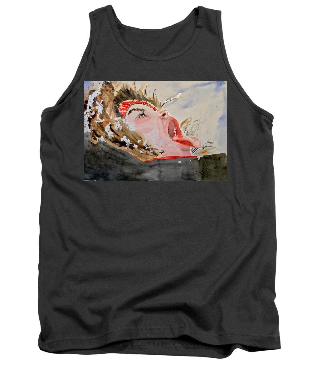 Watercolor Tank Top featuring the painting Snow Catcher by Bryan Brouwer