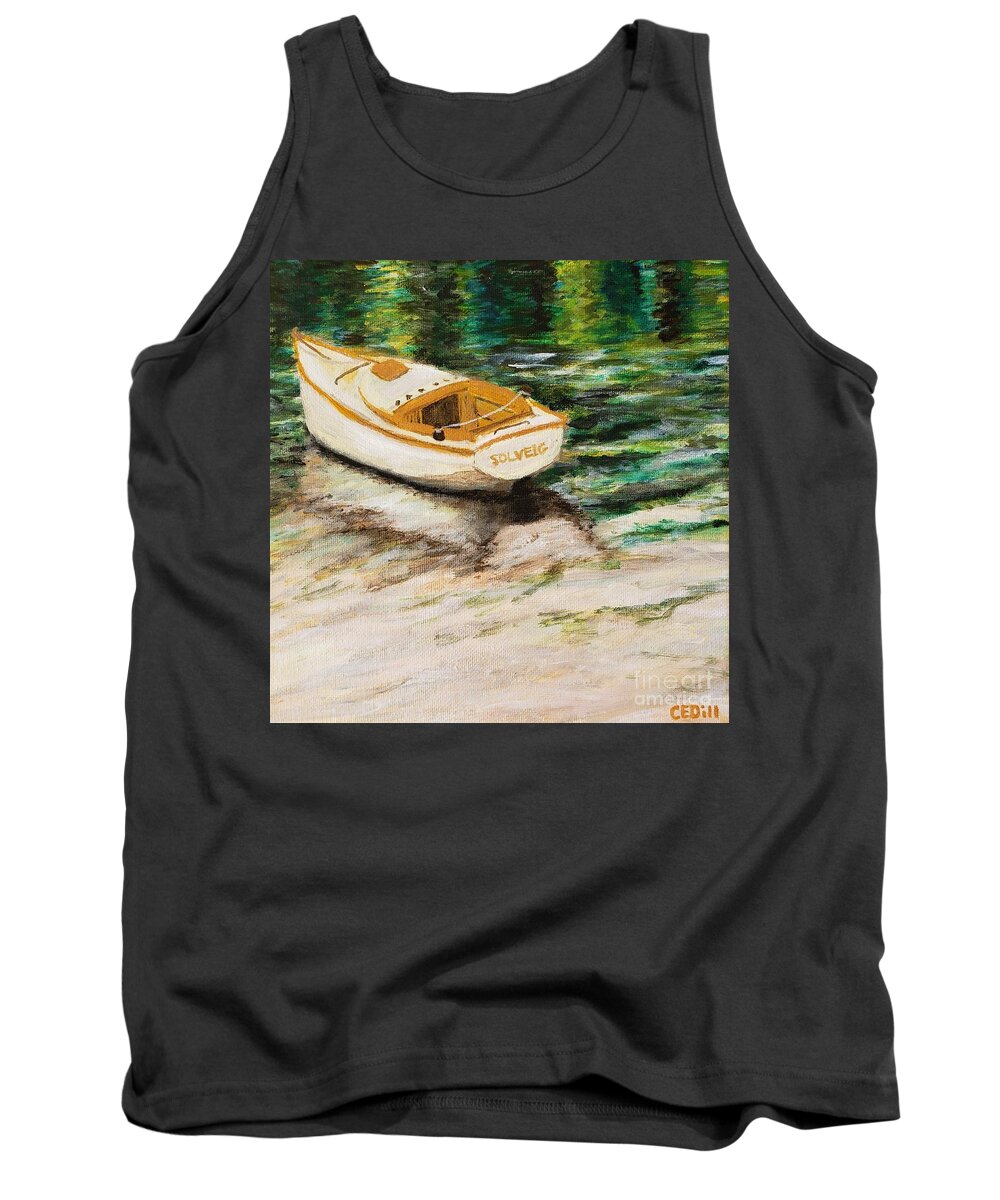 Norway Tank Top featuring the painting Solveig Venter by C E Dill