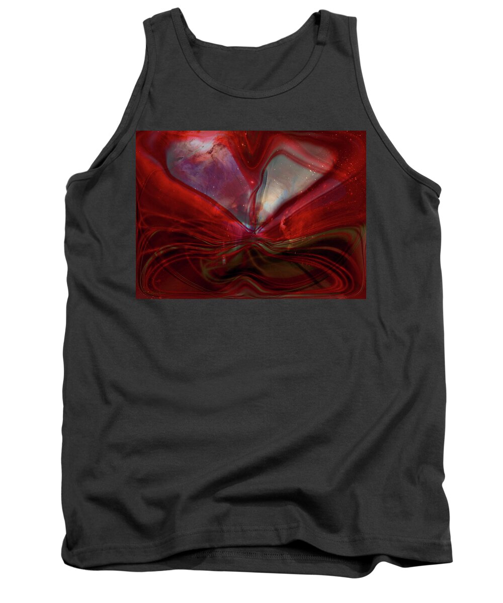 Space In My Heart Tank Top featuring the digital art Space In My Heart by Linda Sannuti