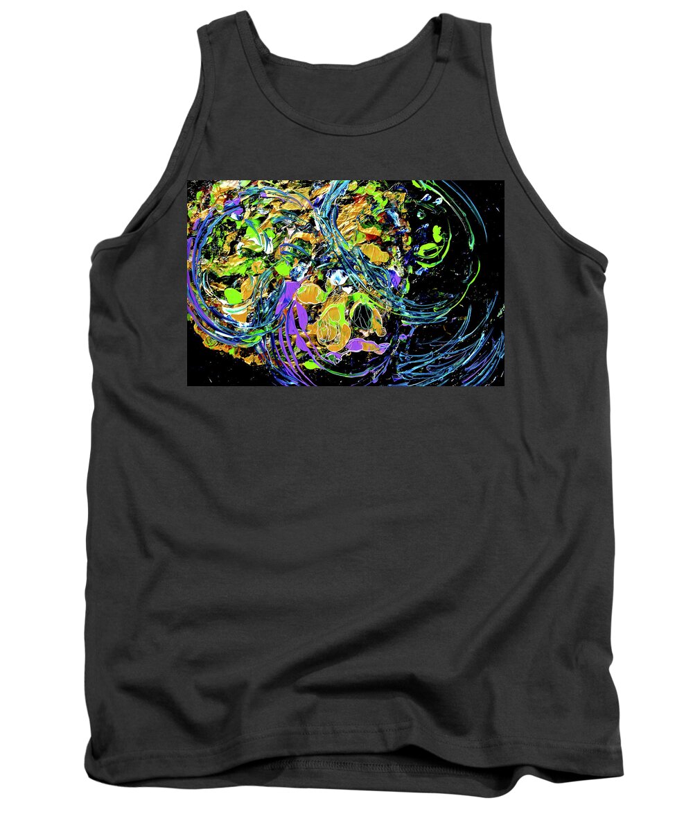 Wall Art Tank Top featuring the painting Spherical Circumrotations by Ellen Palestrant