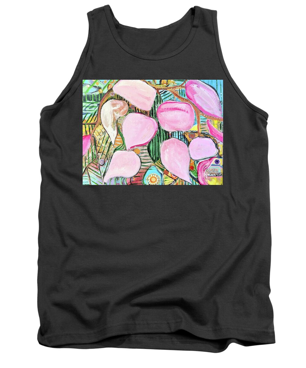 Abstract Tank Top featuring the painting Spring Expression by Evelina Popilian