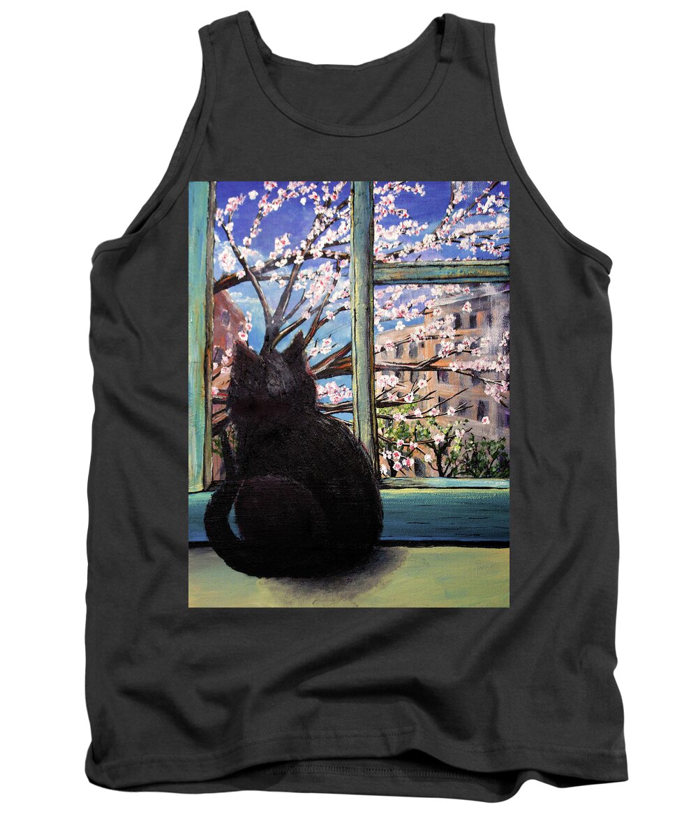 Spring Tank Top featuring the painting Spring by Medea Ioseliani