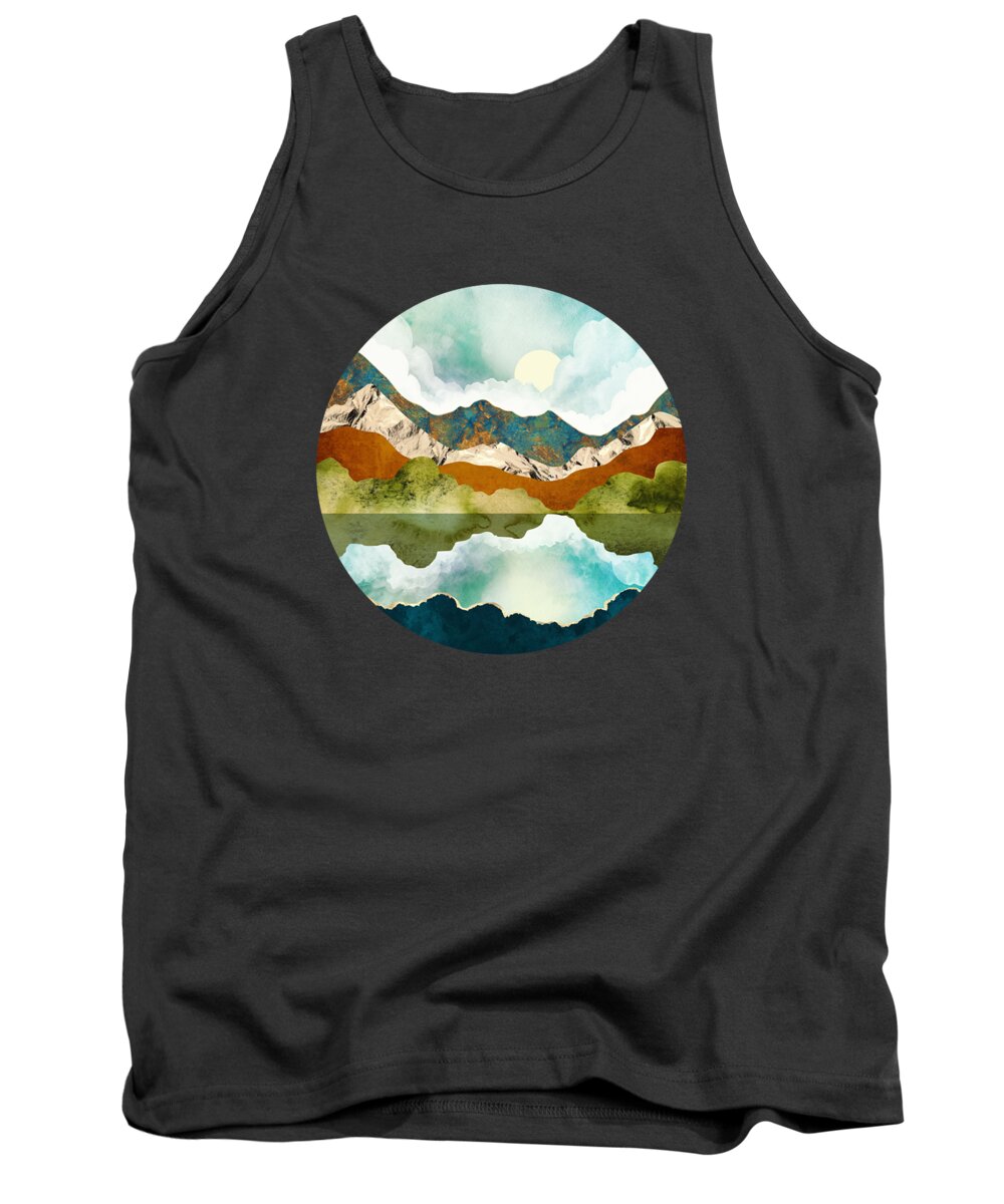 Spring Tank Top featuring the digital art Spring Mountains by Spacefrog Designs