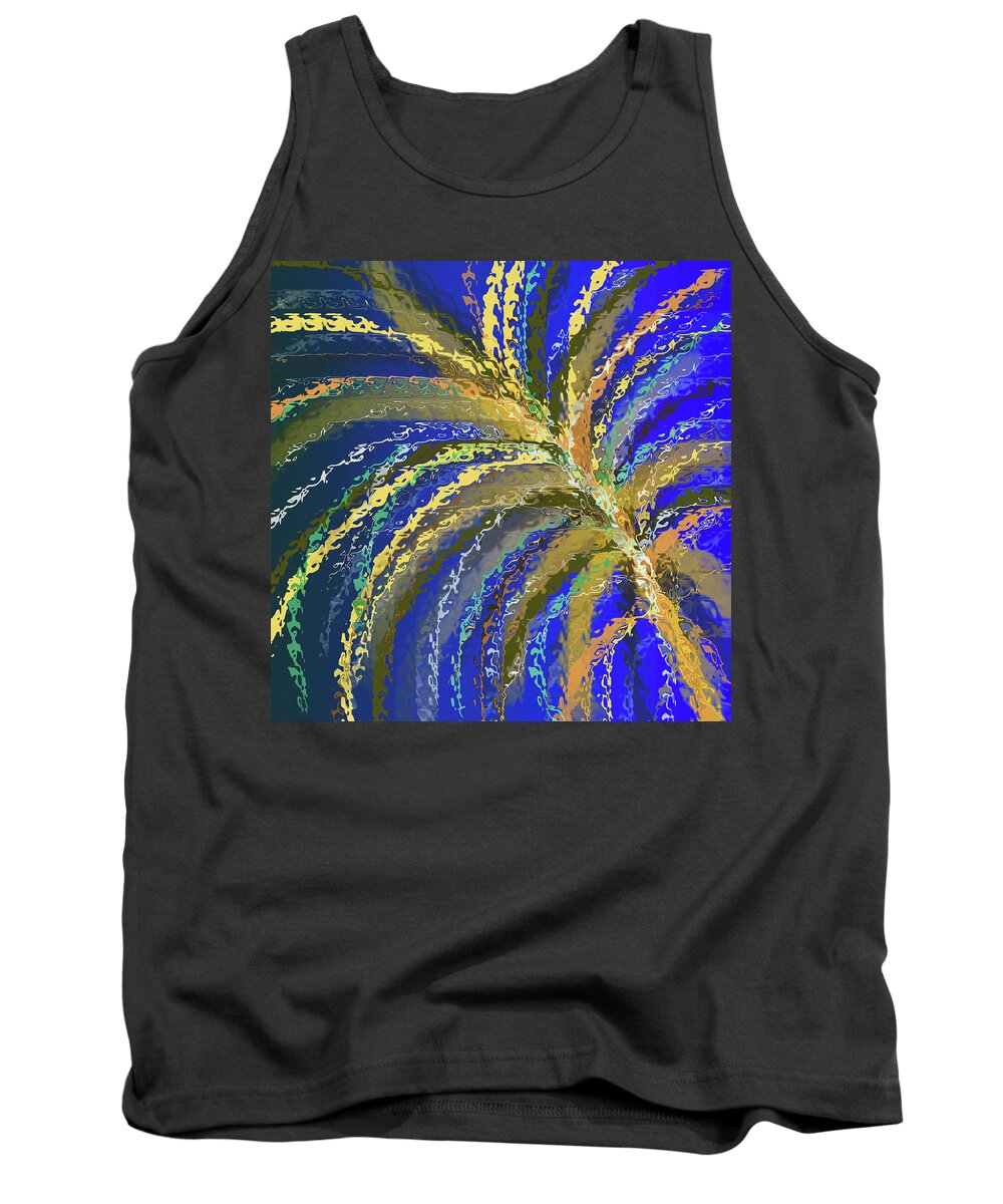 Abstract Drawing Tank Top featuring the digital art Spring Rush 5 062222 by Mary Bedy