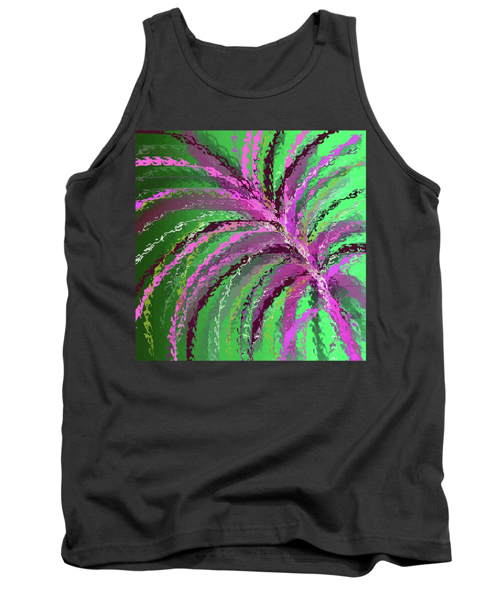 Abstract Drawing Tank Top featuring the digital art Spring Rush 7 062222 by Mary Bedy