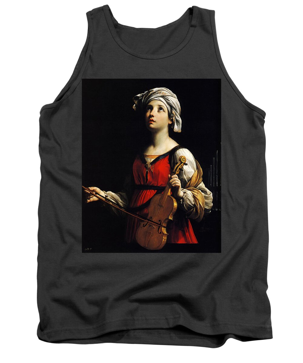Saint Tank Top featuring the digital art St. Cecilia of Rome by Guido Reni
