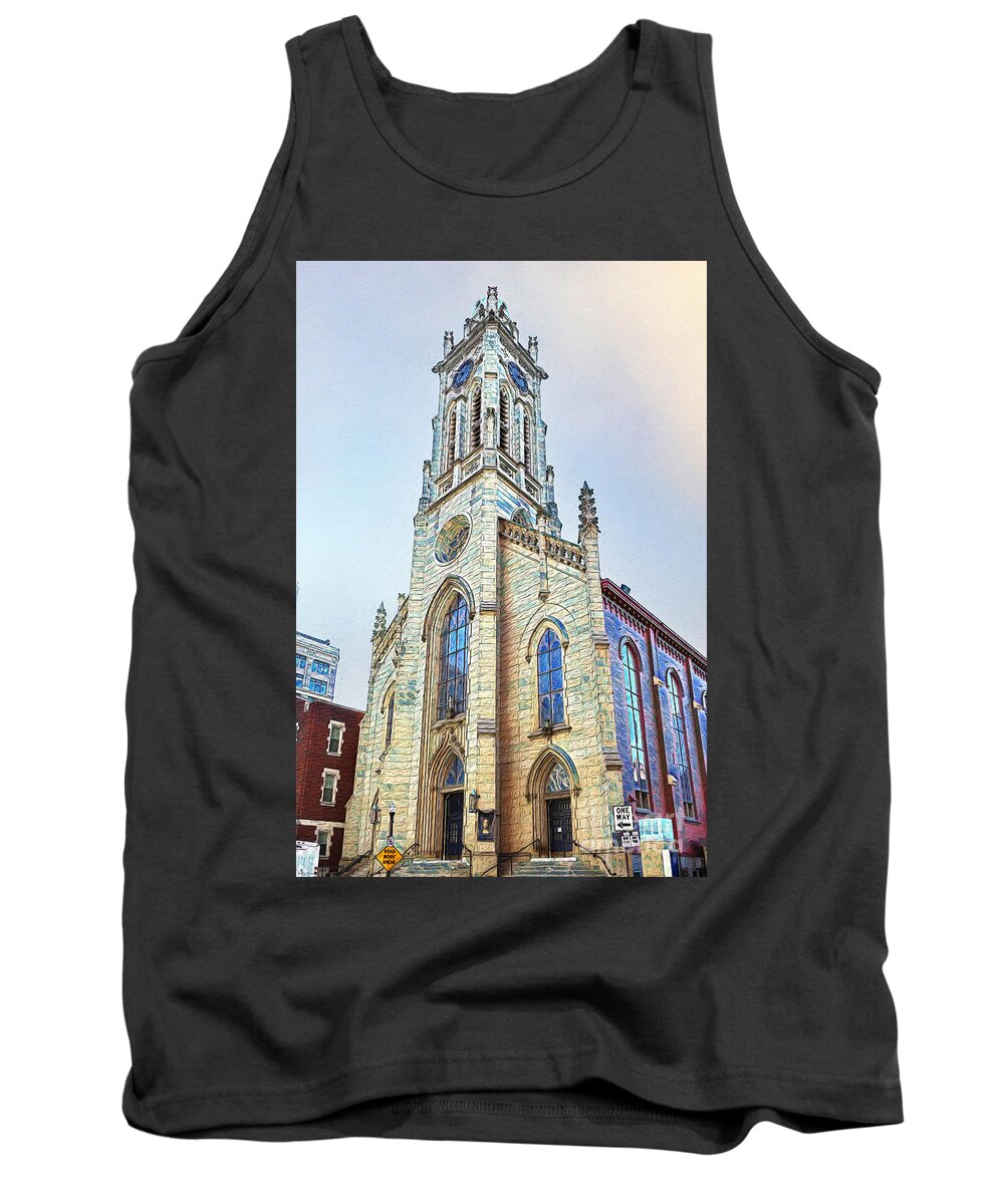 St Xavier Tank Top featuring the mixed media St Xavier Church Painted by Bentley Davis