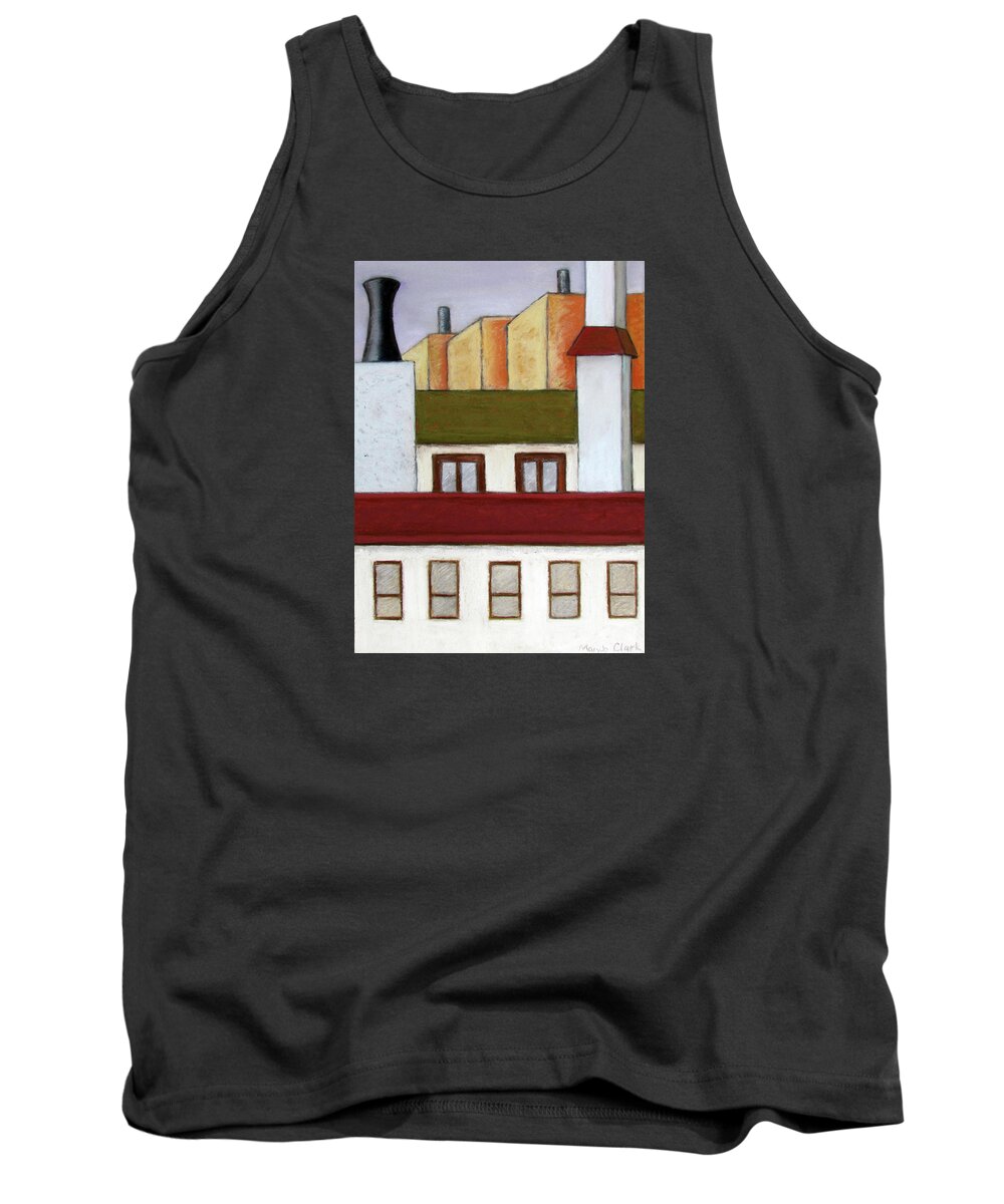 Cityscape Tank Top featuring the pastel Stacked Up by MaryJo Clark