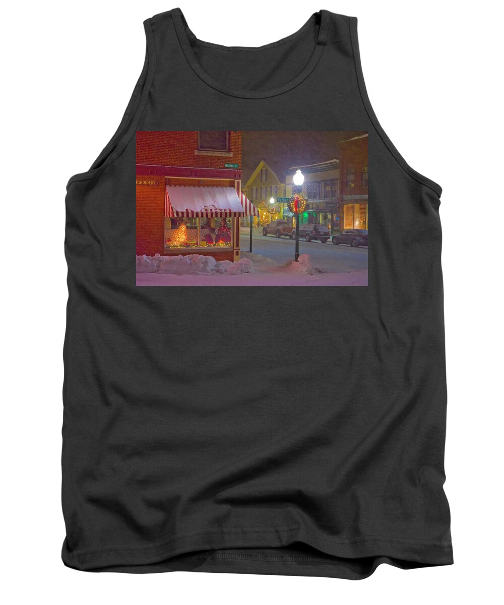Camden Maine Tank Top featuring the photograph Standing on the Corner by Jeff Cooper