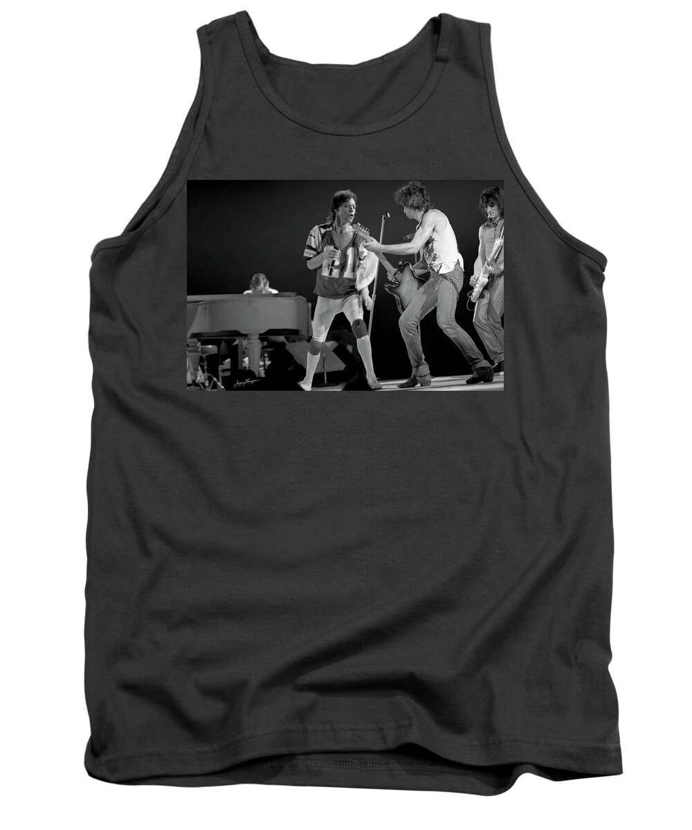 Keith Richards Tank Top featuring the photograph Stones in Action by Jurgen Lorenzen