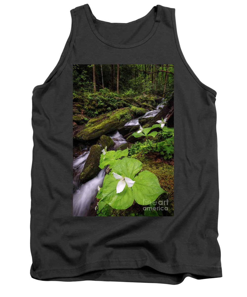 Trillium Tank Top featuring the photograph Stream Side Trillium by Anthony Heflin