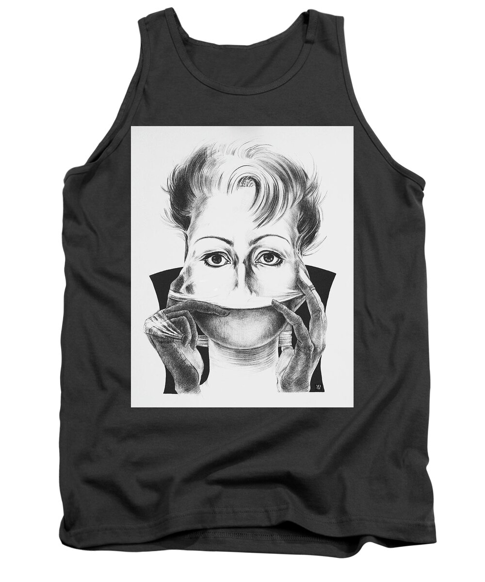 Drawings Tank Top featuring the drawing Strip by Yvonne Wright