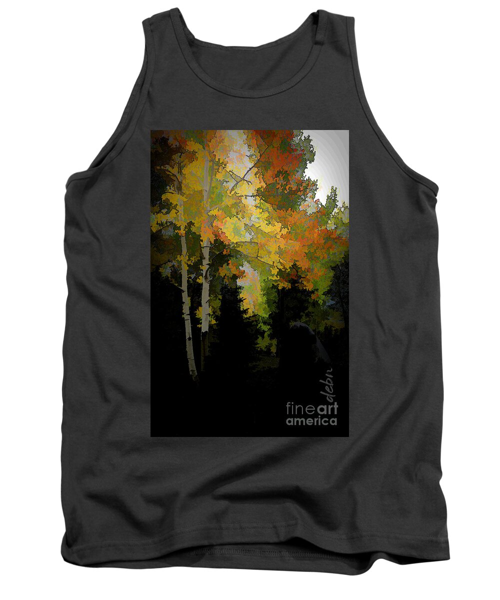 Abstract Tank Top featuring the digital art Stylized Aspen 3 by Deb Nakano