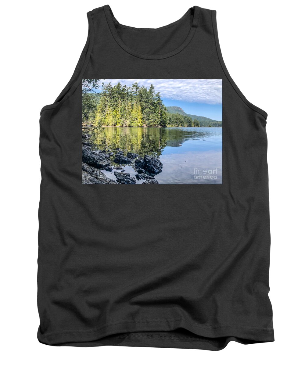 Orcas Island Tank Top featuring the photograph Sun Break on Mountain Lake by William Wyckoff