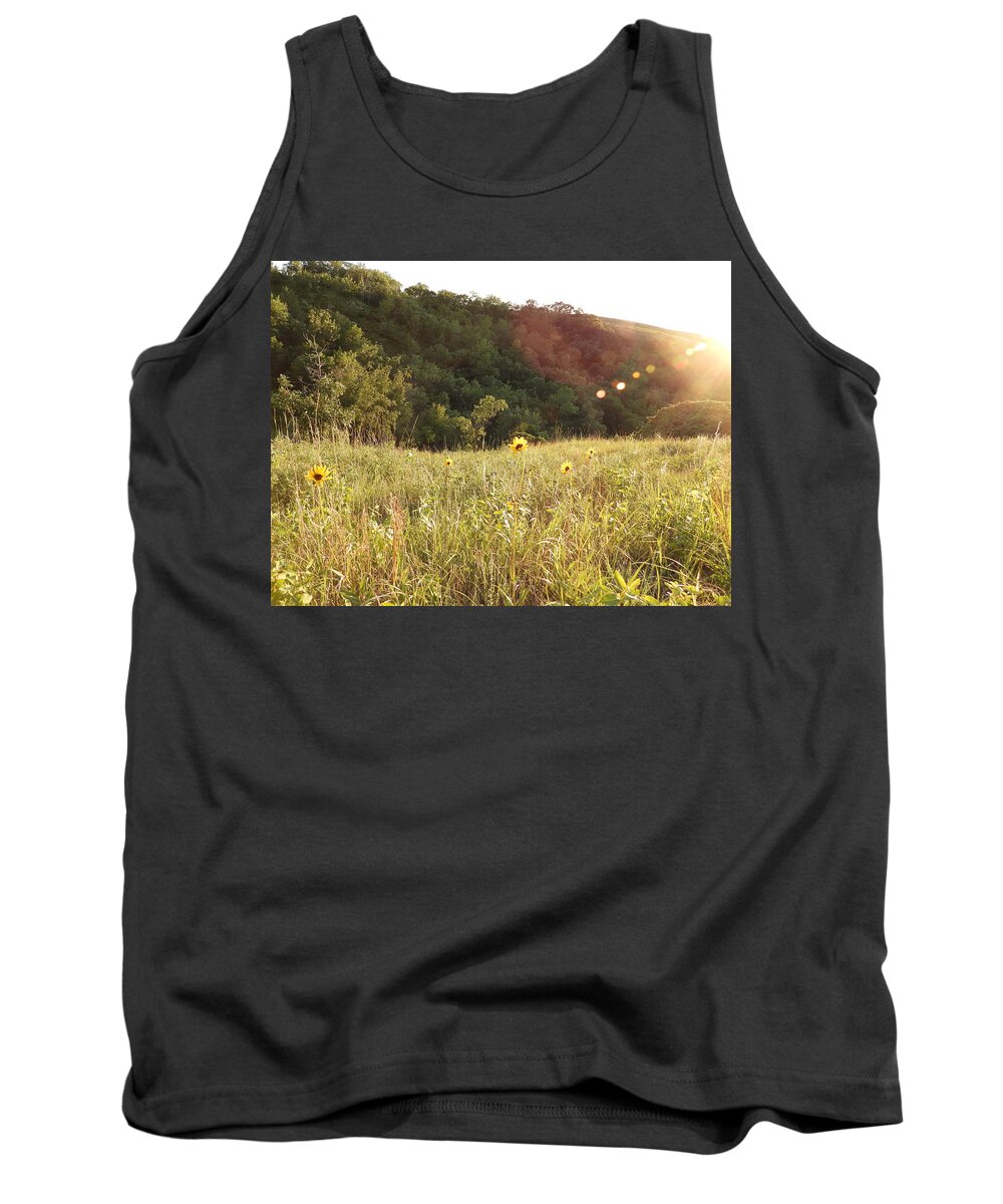 Sunflowers Tank Top featuring the photograph Sunburst Sunflowers by Amanda R Wright