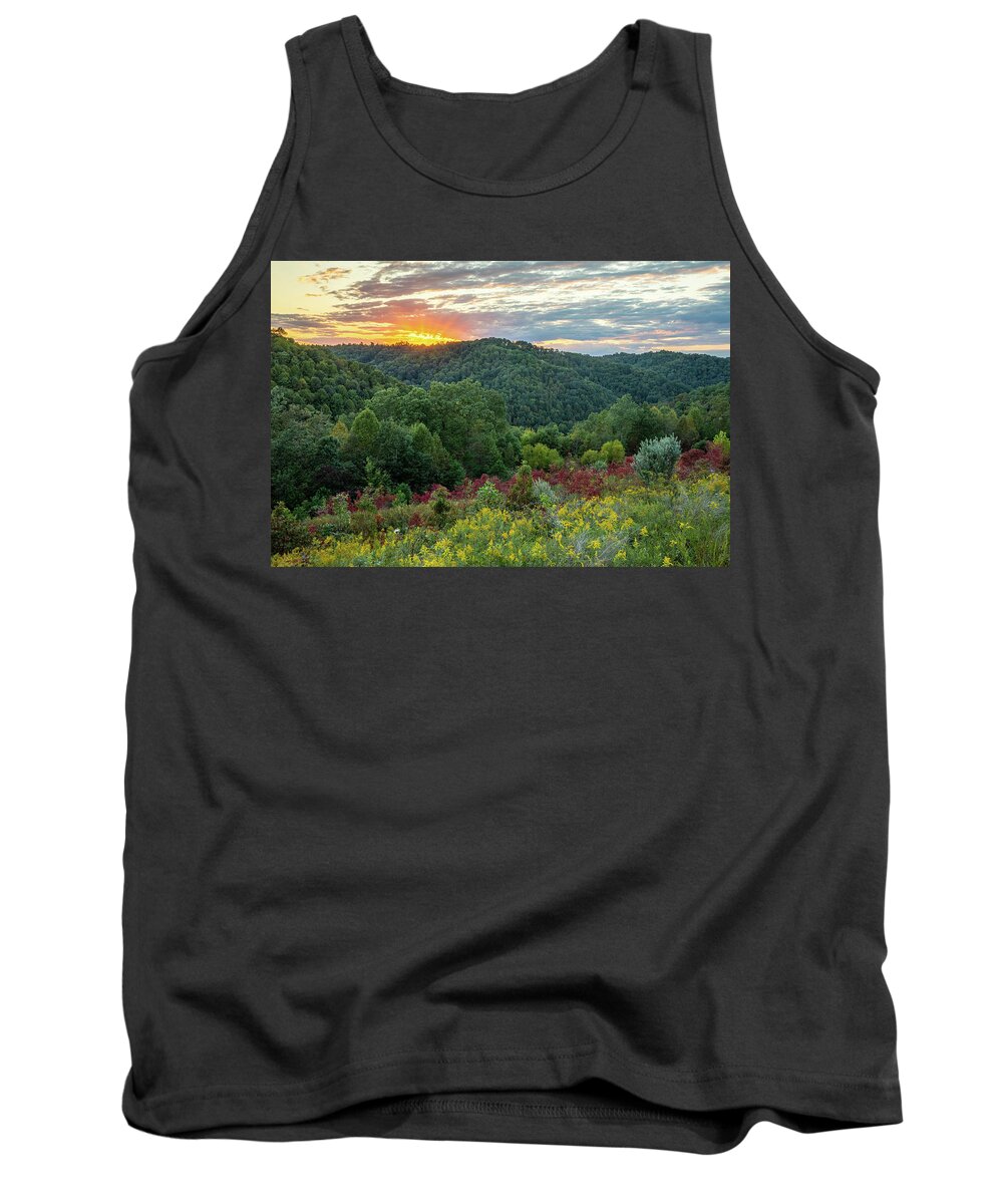 Autumn Tank Top featuring the photograph Sunset in Early Fall by Cris Ritchie