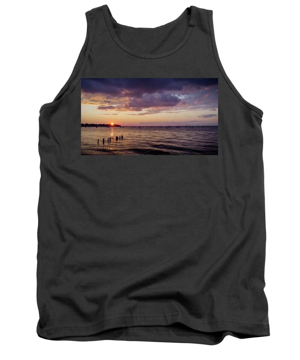 Nj Shore Photography Tank Top featuring the photograph Sunset - Keyport, NJ by Steve Stanger