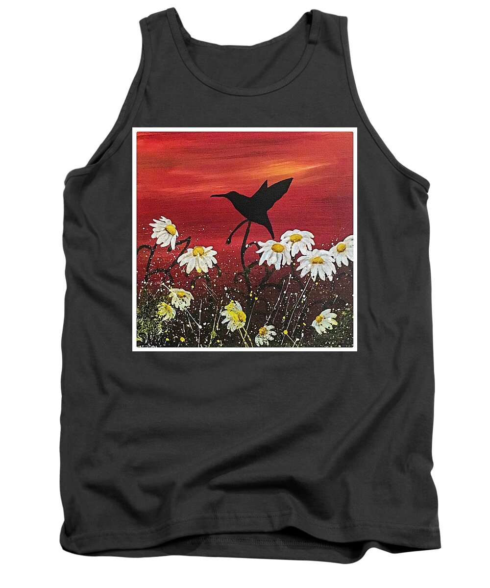 Sunset Tank Top featuring the painting Sunset by Shirley Dutchkowski
