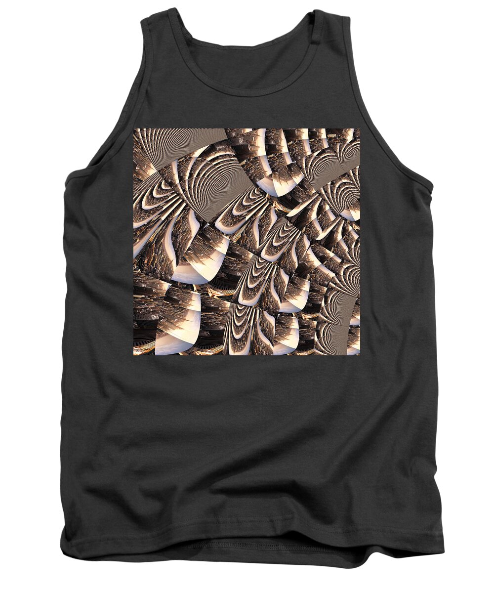 Fractal Tank Top featuring the mixed media Sunshine Over Manhattan by Stephane Poirier