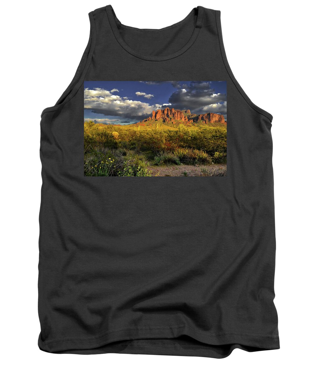 Superstition Mountains Tank Top featuring the photograph Superstition Mountains Clouds by Chance Kafka