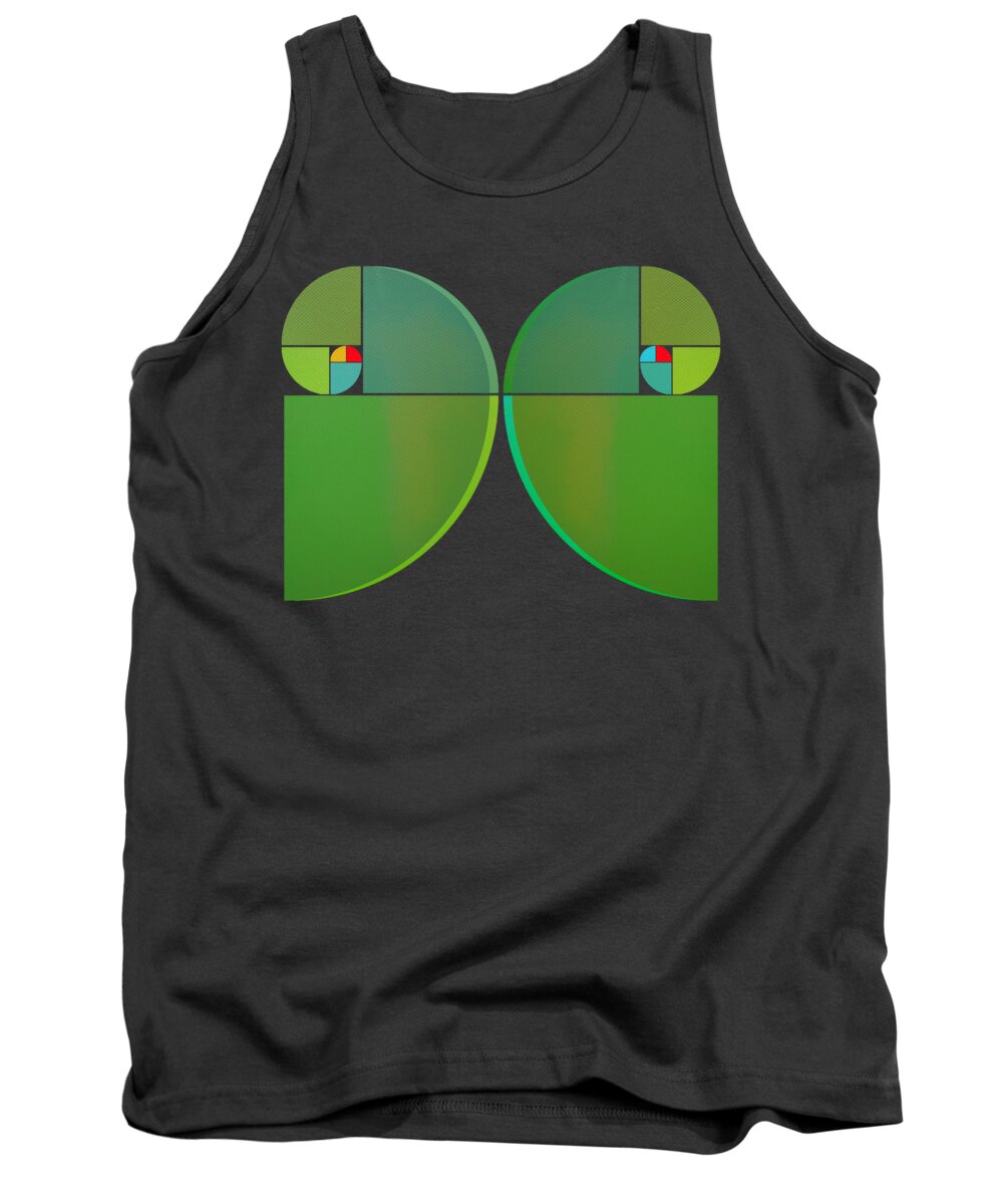 Curves Tank Top featuring the painting Symmetrical Green by Charles Stuart