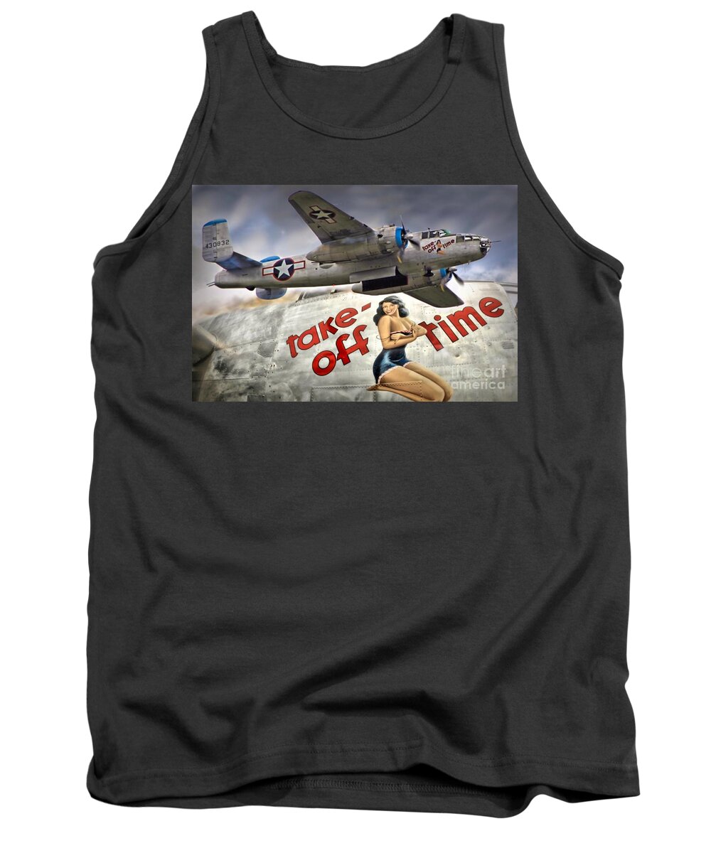 Plane Tank Top featuring the photograph Take Off Time by DJ Florek