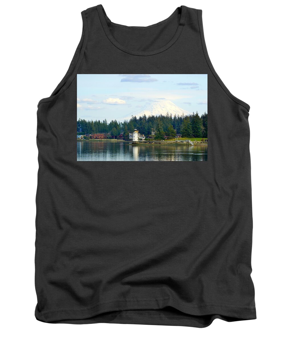 Harbor Tank Top featuring the photograph Tanglewood Island Lighthouse by Bill TALICH