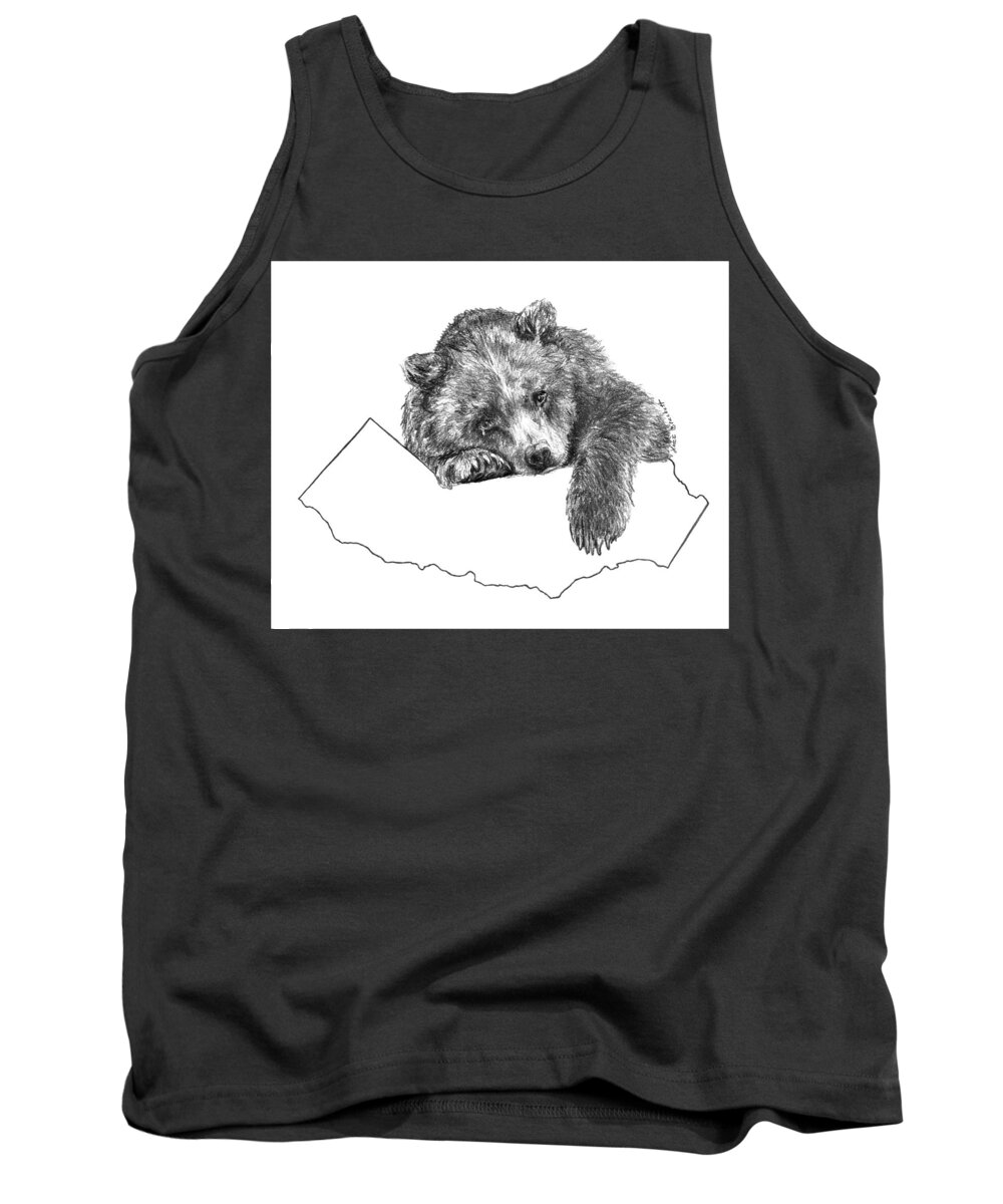 Tears For California Tank Top featuring the drawing Tears for California by Lori Brackett