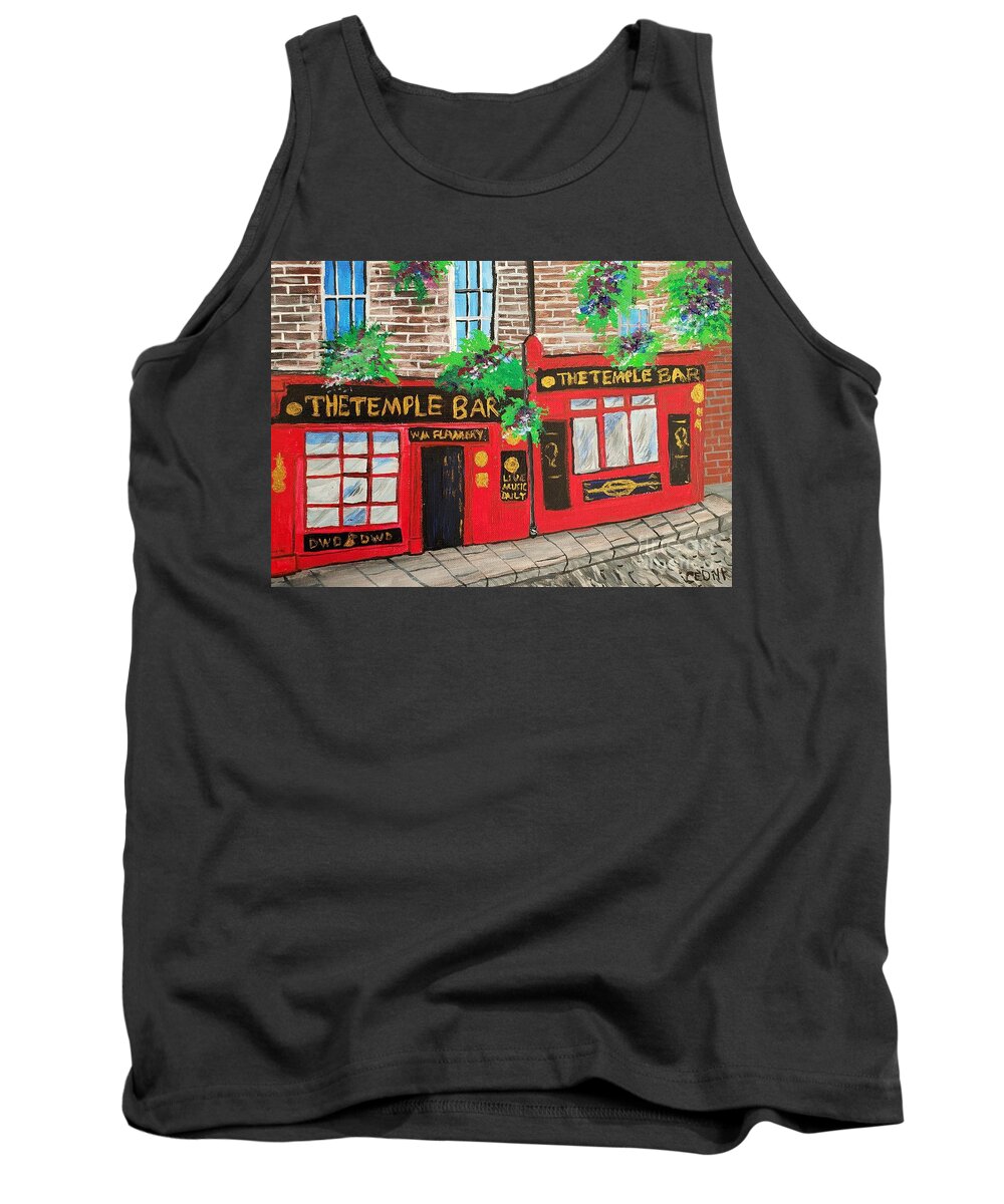 Ireland Tank Top featuring the painting Temple Bar, Dublin, Ireland by C E Dill