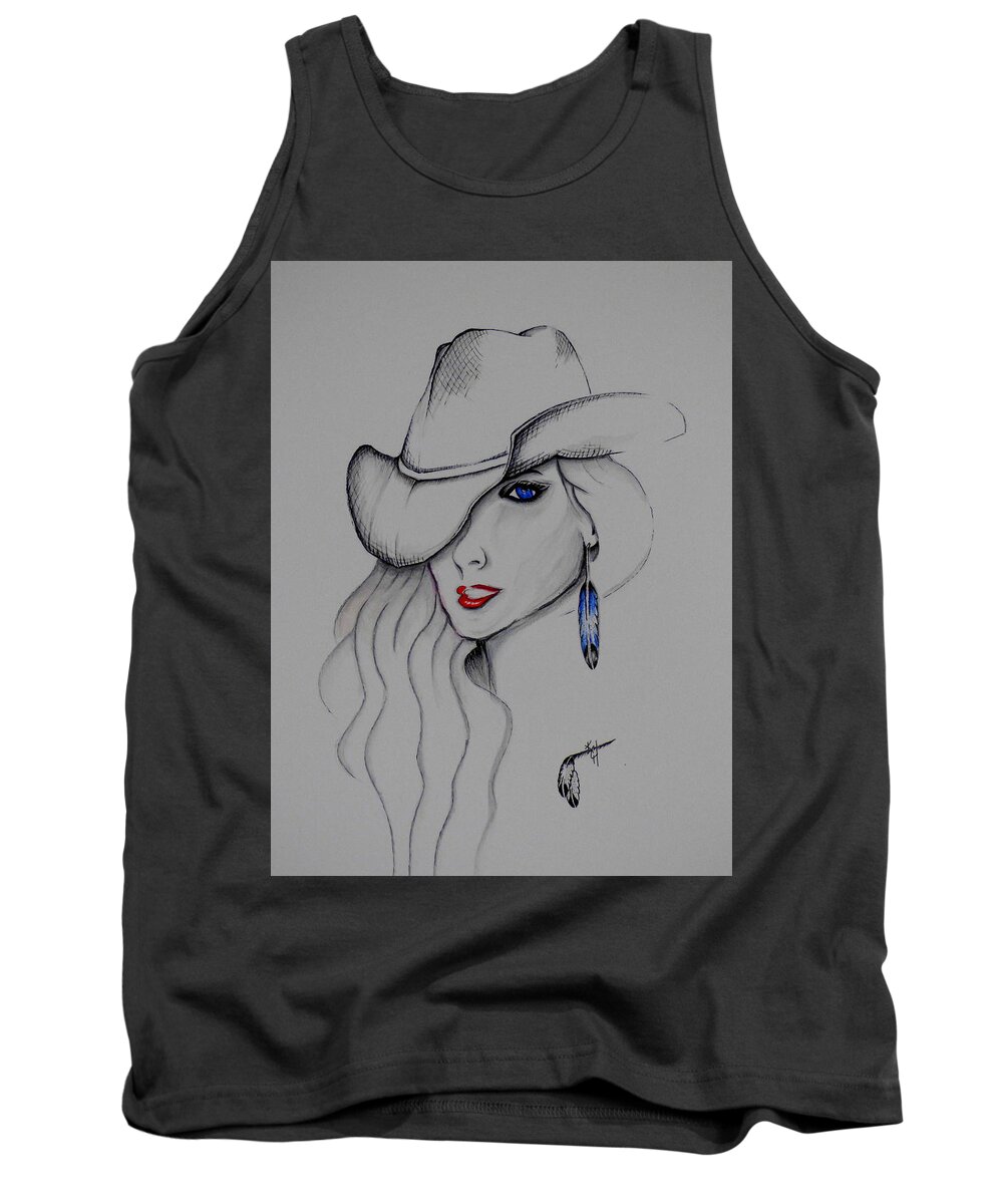 Texas Girl Tank Top featuring the painting Texas Girl by Kem Himelright